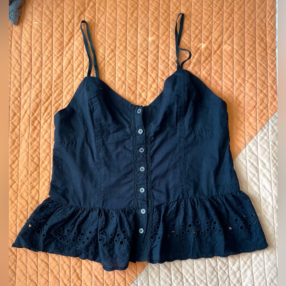 Black corset top with eyelets, Buffalo size M